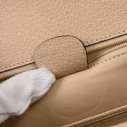 Gucci Vintage Convertible Bamboo Top Handle Bag Leather, BEIGE, LEATHER, Handbag