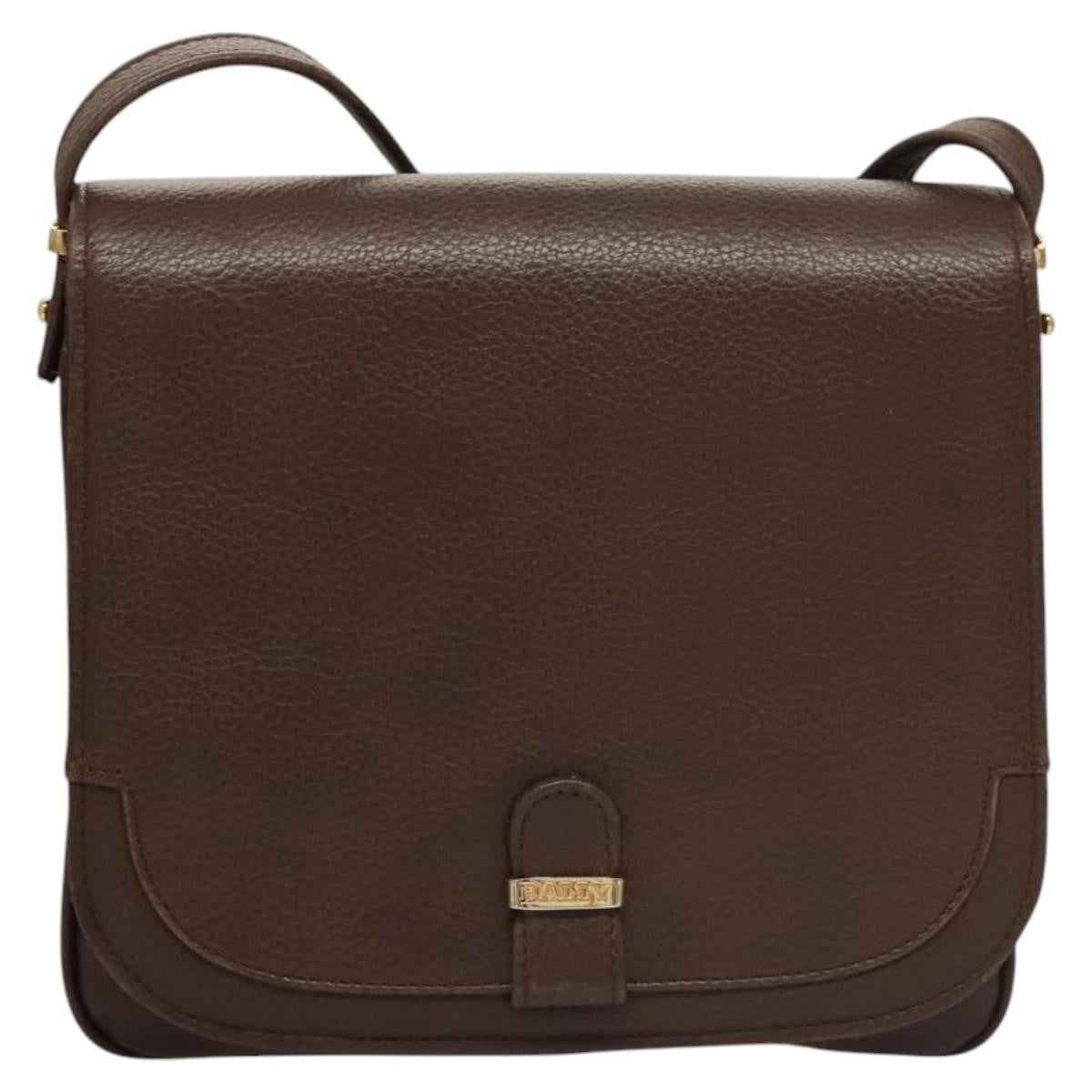 Bally Vintage Shoulder Bag Leather, Brown, Leather, Shoulder Bag