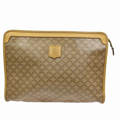 Celine Macadam Pochette Clutch, BROWN, PVC, Clutche & pouche