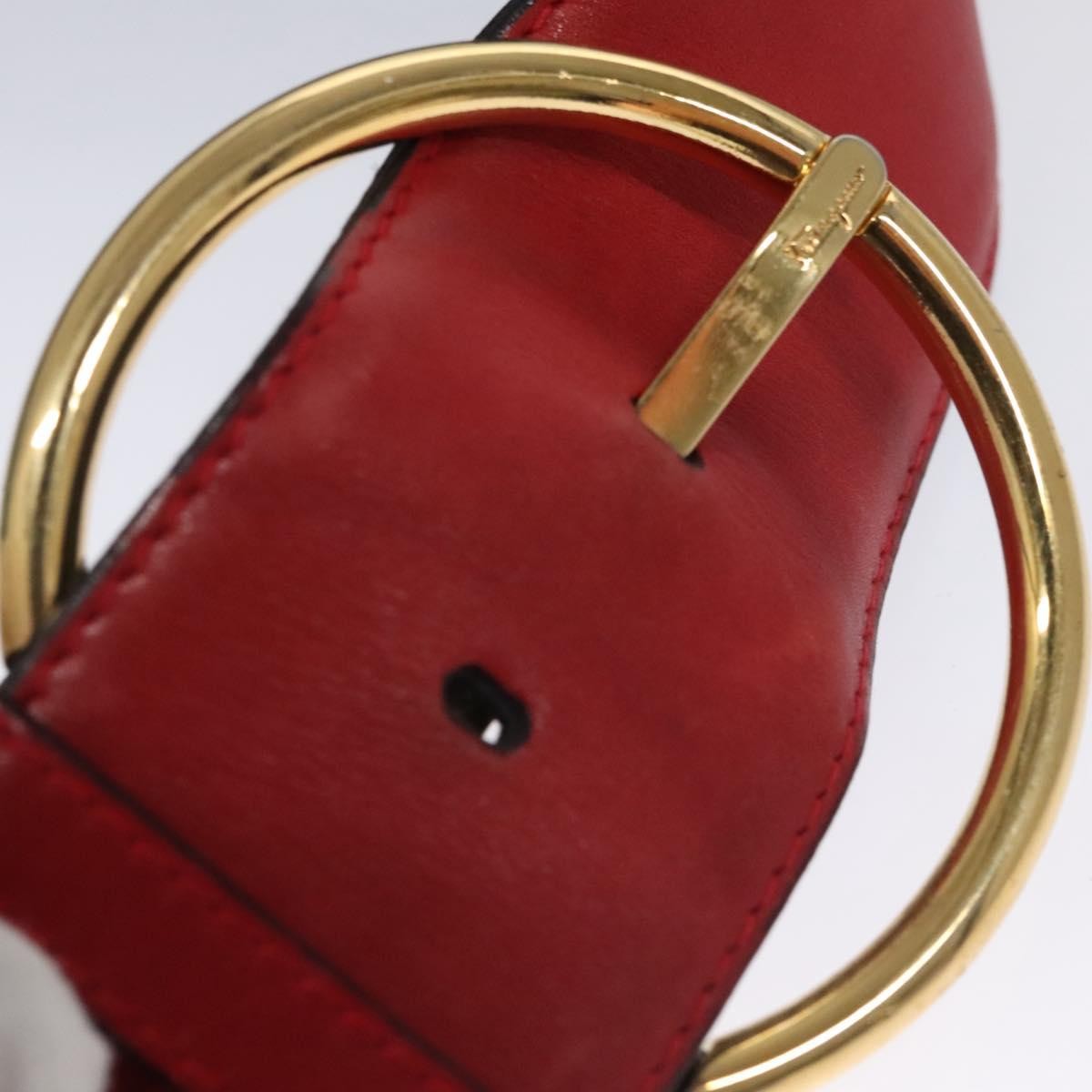 Salvatore Ferragamo Gancini waist bag Leather, RED, LEATHER, Clutche & pouche