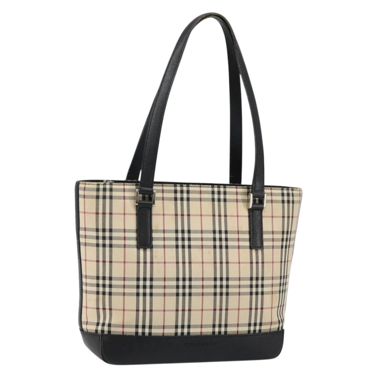 Burberry Vintage Zip Tote House Check Coated Canvas, BEIGE, CANVAS, Tote bag