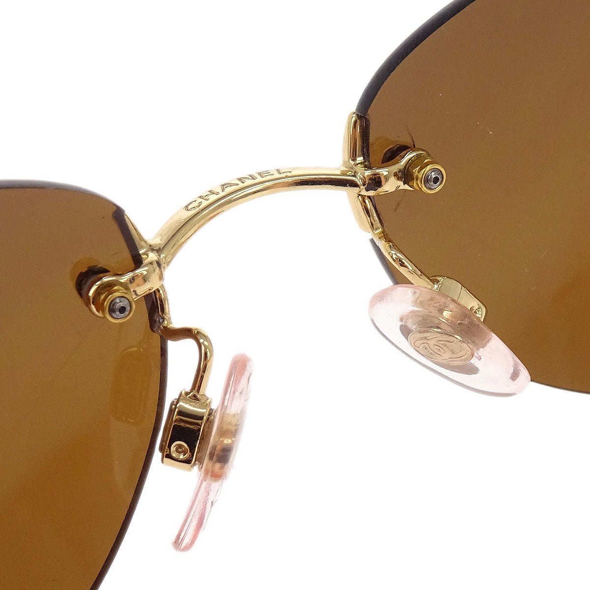 Chanel Logo CC Sunglasses Metal, BROWN, GOLD_PLATED, Sunglasse