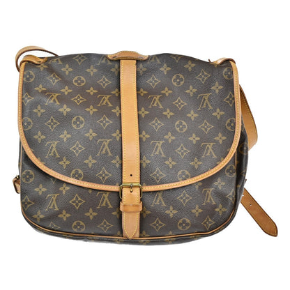 Louis Vuitton Saumur Handbag Monogram Canvas, BROWN, CANVAS, Shoulder bag