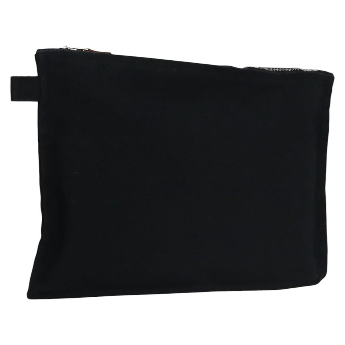 Hermes Bora Bora Pouch Toile, BLACK, CANVAS, Tote bag