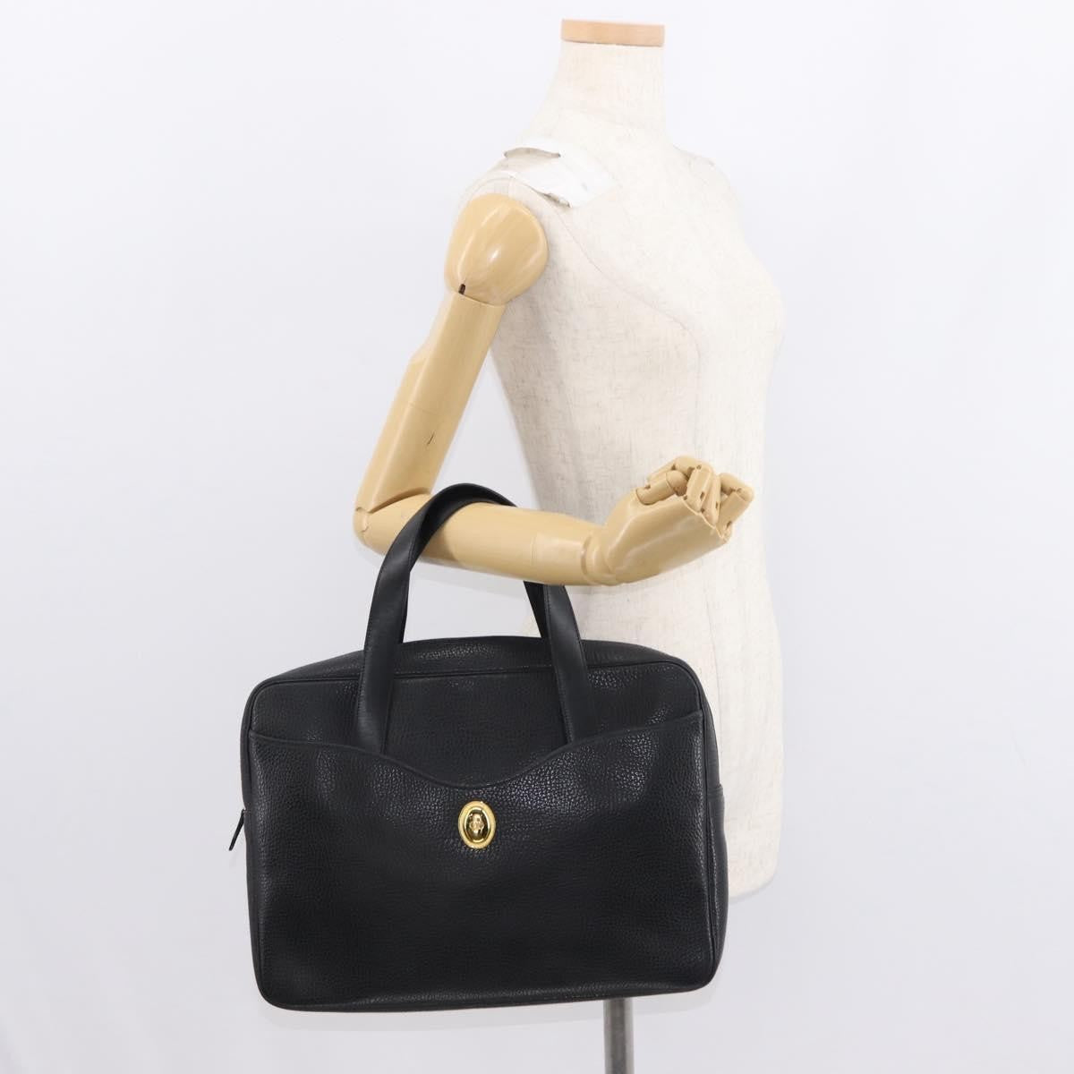 Christian Dior Vintage CD Handbag Leather, BLACK, LEATHER, Briefcase