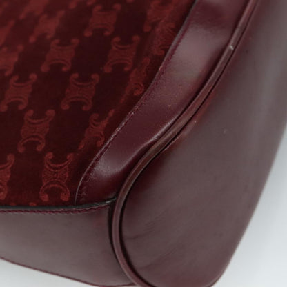 Celine Vintage Macadam Shoulder Bag Suede, RED, SUEDE, Shoulder bag