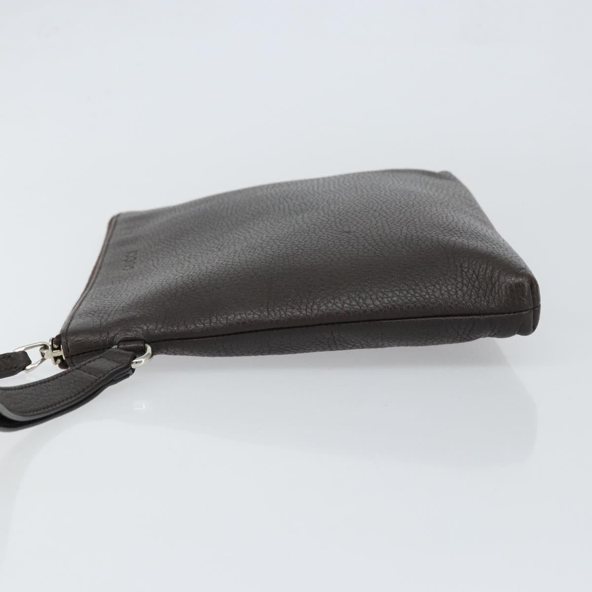 Gucci Vintage Zip Clutch Leather, BROWN, LEATHER, Clutche & pouche