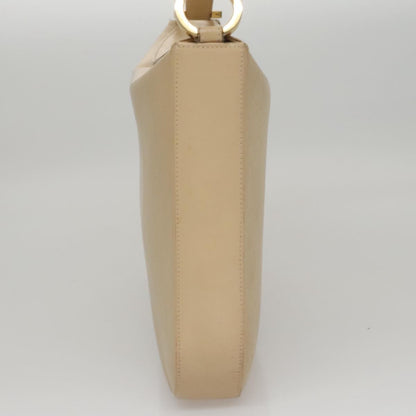 Salvatore Ferragamo Gancini Shoulder Bag Leather, BEIGE, LEATHER, Shoulder bag