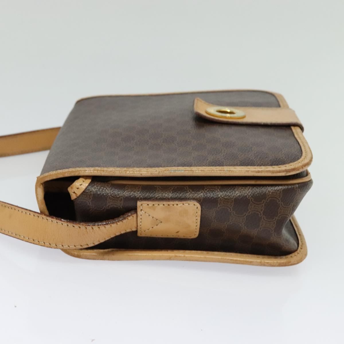 Celine Macadam Shoulder Bag PVC Leather, BROWN, CANVAS, Shoulder bag