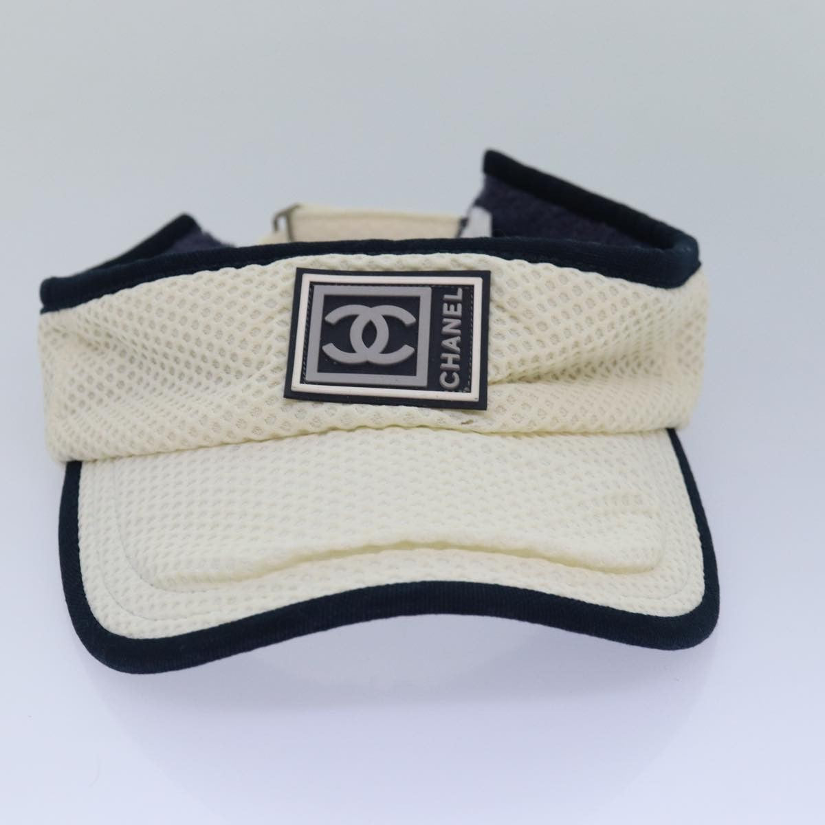 Chanel Sport Line CC Casket Hat Cotton, WHITE, COTTON, Head accessory