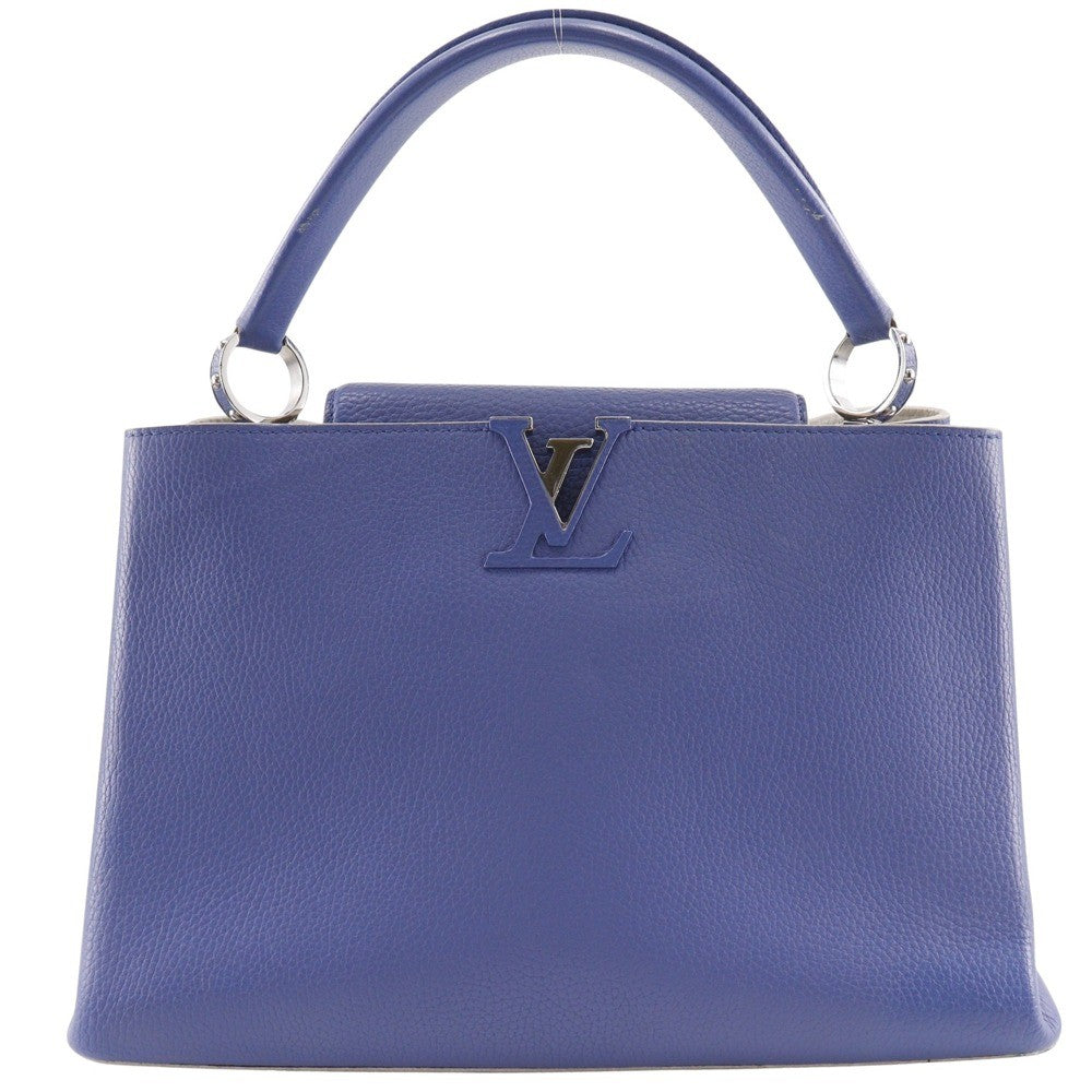 Louis Vuitton Capucines Bag Leather, BLUE, LEATHER, Handbag