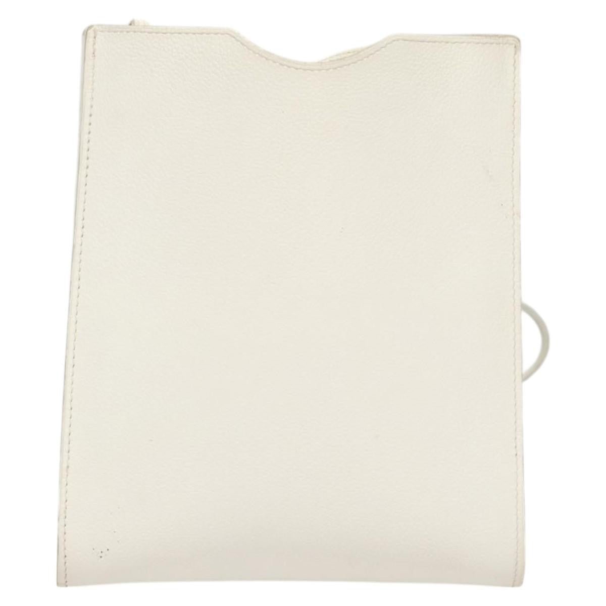 Hermes Onimaitou Handbag Leather, WHITE, LEATHER, Handbag