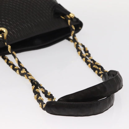 Bally Vintage Chain Shoulder Bag Quilted Leather, Black, Leather, Shoulder Bag
