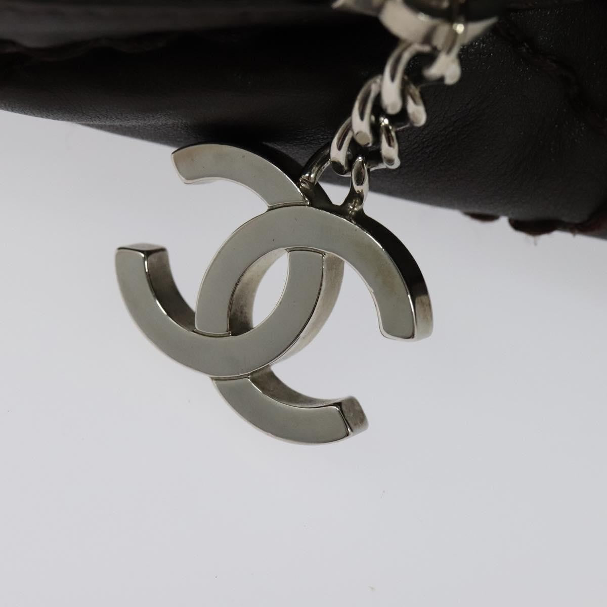 Chanel Expandable Zip Around Frame Bag Quilted Leather, BROWN, LEATHER, Handbag