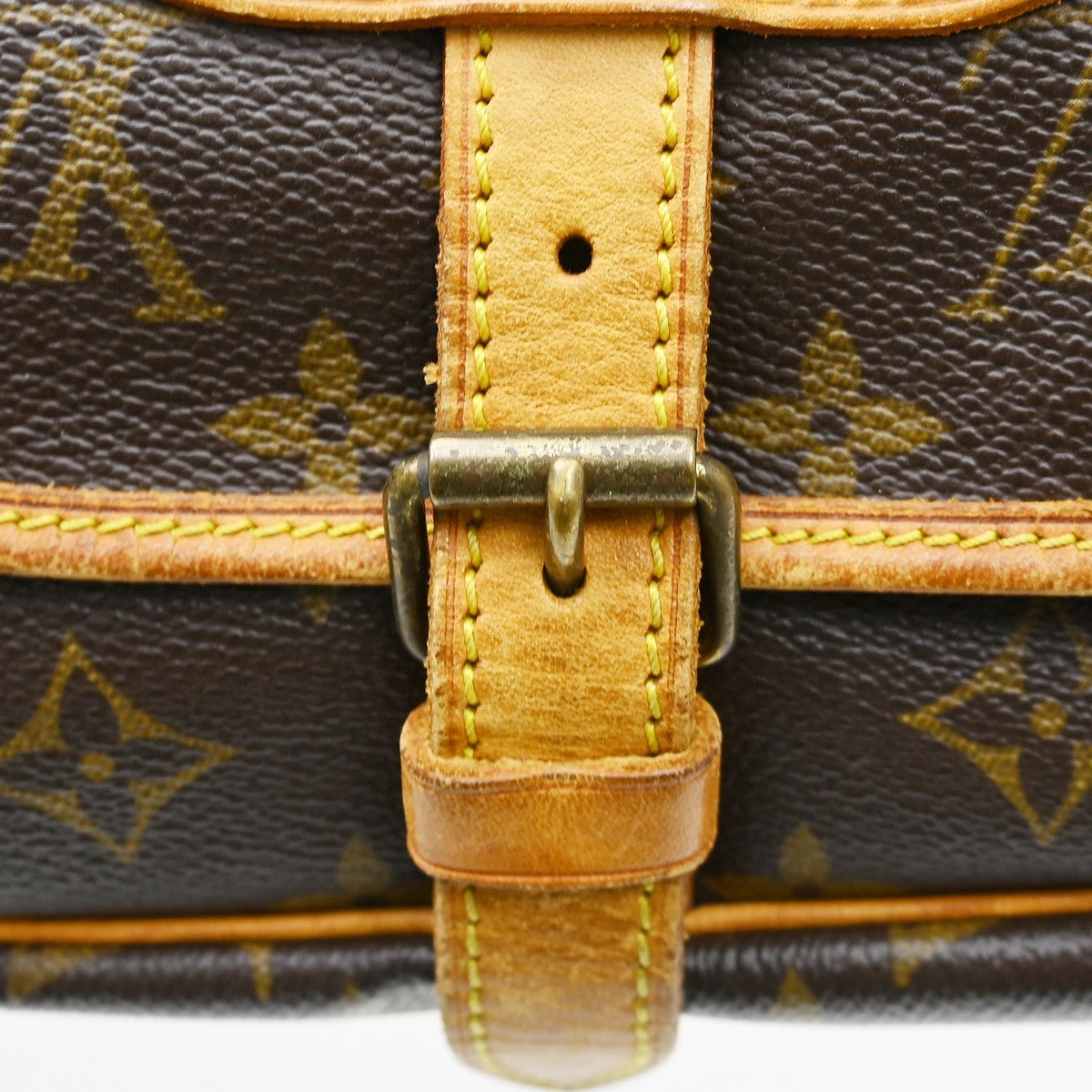 Louis Vuitton Saumur Handbag Monogram Canvas, Brown, Canvas, Shoulder Bag