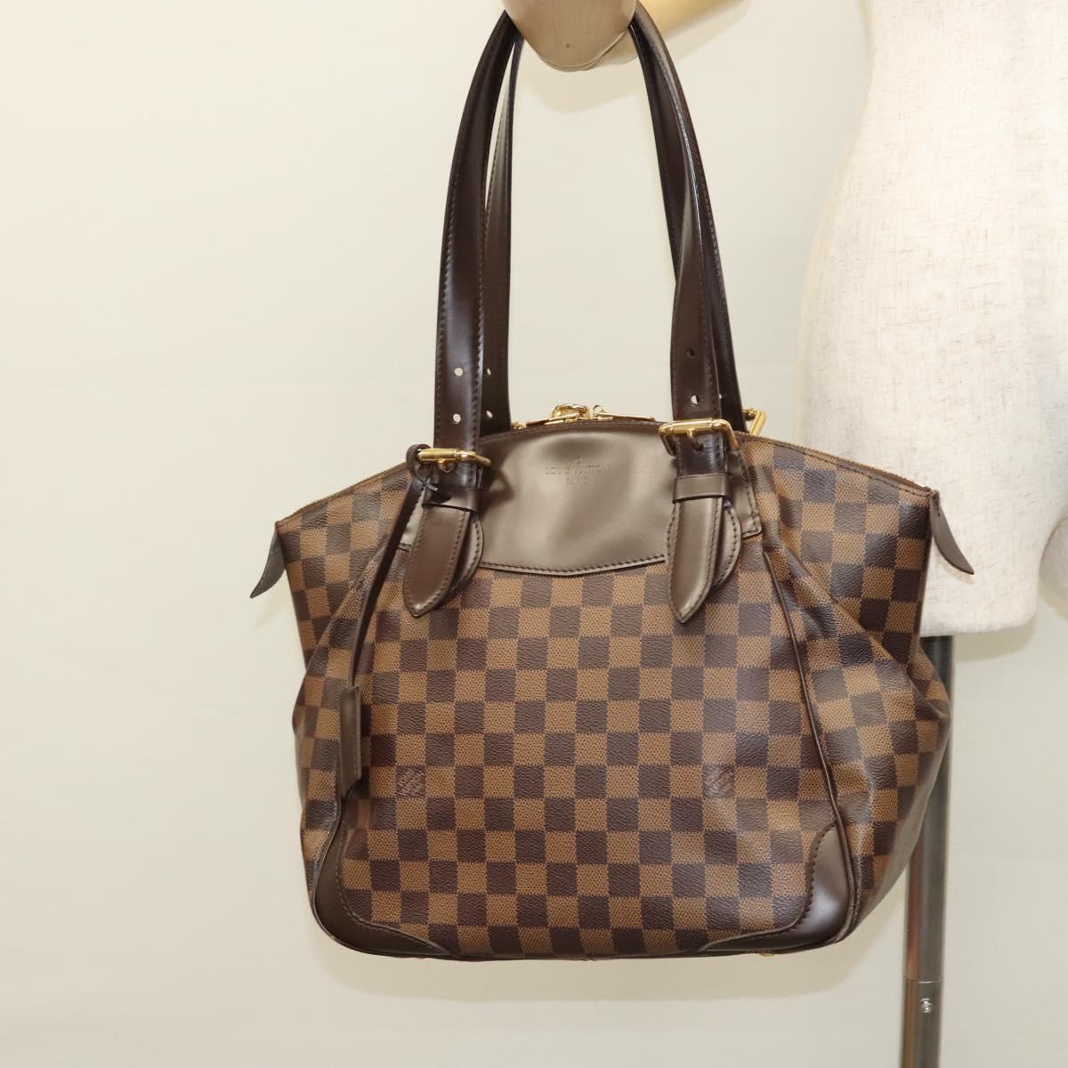 Louis Vuitton Verona Handbag Damier, BROWN, CANVAS, Shoulder bag