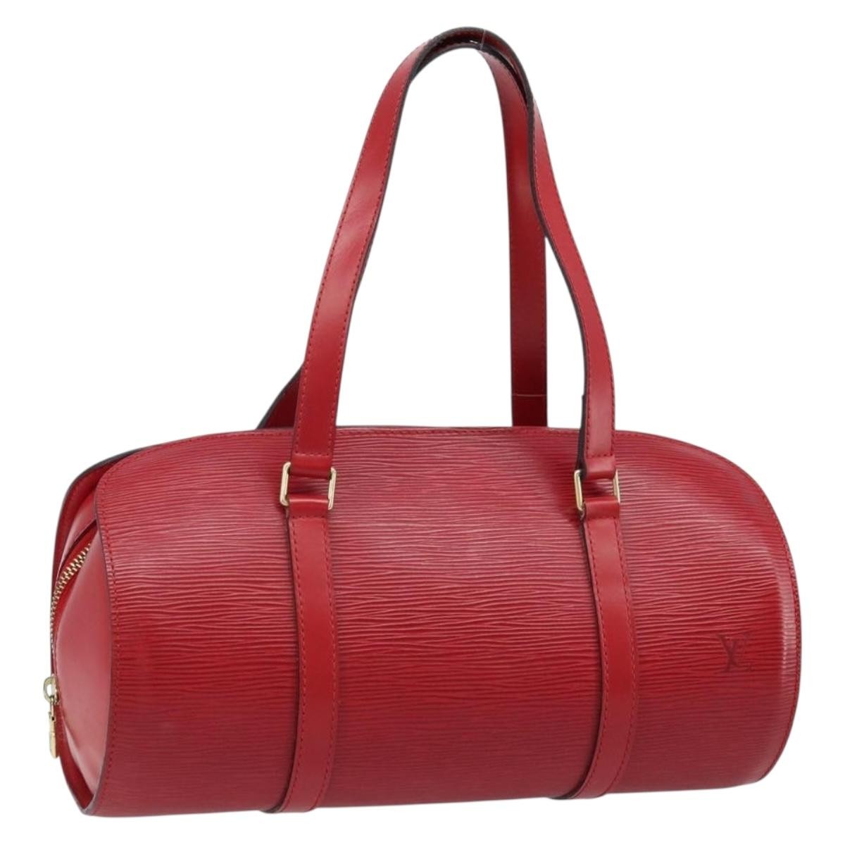 Louis Vuitton Soufflot Handbag Epi Leather, Red, Leather, Handbag