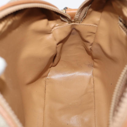Celine Vintage Macadam Shoulder Bag Canvas and Leather, BEIGE, CANVAS, Shoulder bag