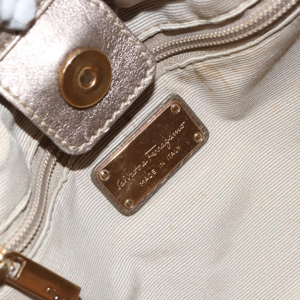 Salvatore Ferragamo Vala Handbag Leather, GOLD, LEATHER, Handbag
