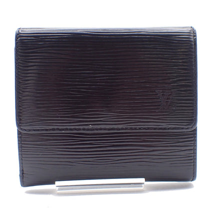 Louis Vuitton Porte Monnaie Billet Carte Crédit Leather, BLACK, LEATHER, Wallets