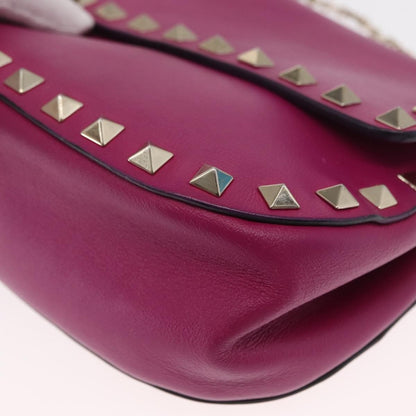 Valentino Garavani Rockstud Saddle Crossbody Bag Leather, PINK, LEATHER, Clutche & pouche