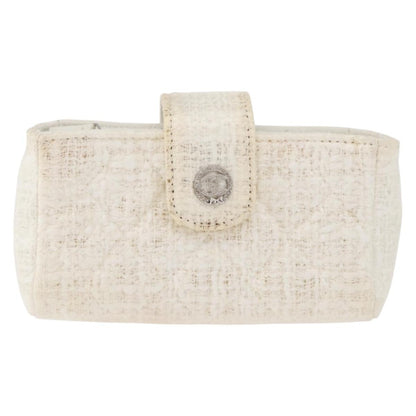 Chanel Vintage Clutch Tweed, White, Tweed, Clutch