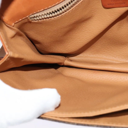 Celine Vintage Macadam Shoulder Bag Canvas and Leather, Brown, Canvas, Shoulder Bag