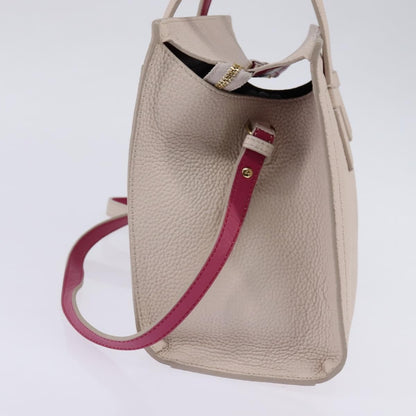 Salvatore Ferragamo Amy Tote Pebbled Leather, BEIGE, LEATHER, Handbag
