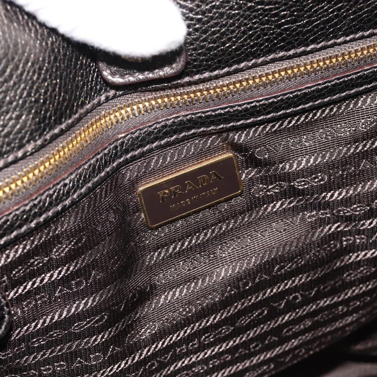 Prada Braided Handle Open Tote Vitello Daino, Gold, Leather, Tote Bag