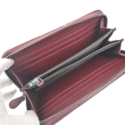 Bottega Veneta Intrecciato Long Zip  Wallet Leather, BURGUNDY, LEATHER, Wallets