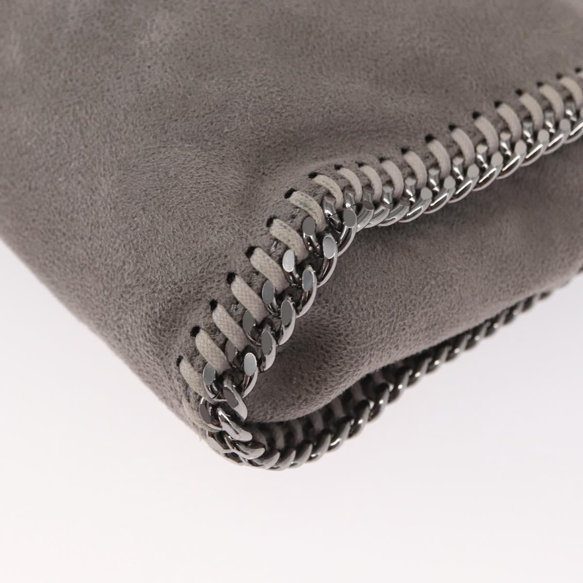 Stella McCartney Falabella Fold Over Crossbody Bag Shaggy Deer, GRAY, POLYESTER, Shoulder bag