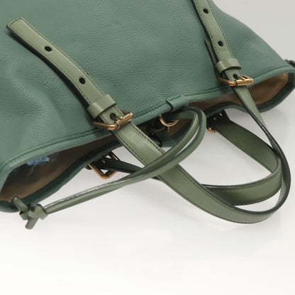 Chloe Ellen Moyen Tote Leather, GREEN, LEATHER, Tote bag