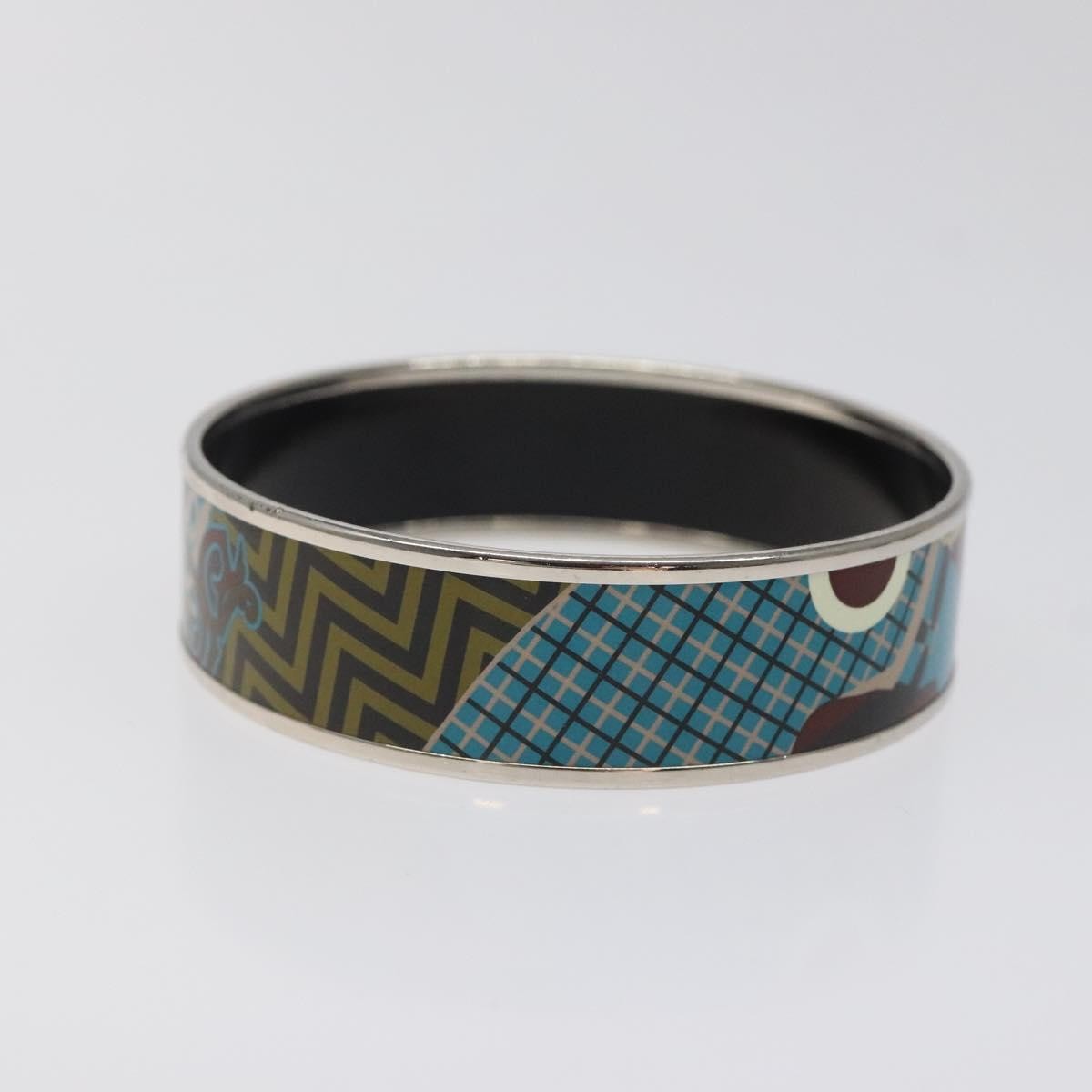 Hermes Vintage Bangle Bracelet Metal, BLUE, METAL, Bracelet