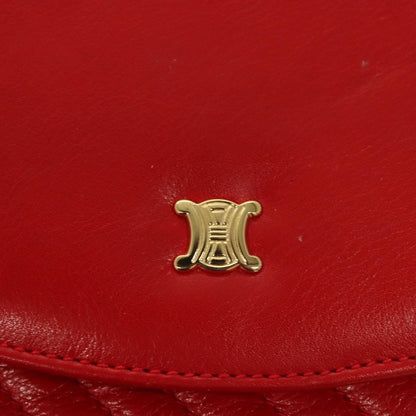 Celine Vintage Triomphe Shoulder Bag Leather, RED, LEATHER, Shoulder bag
