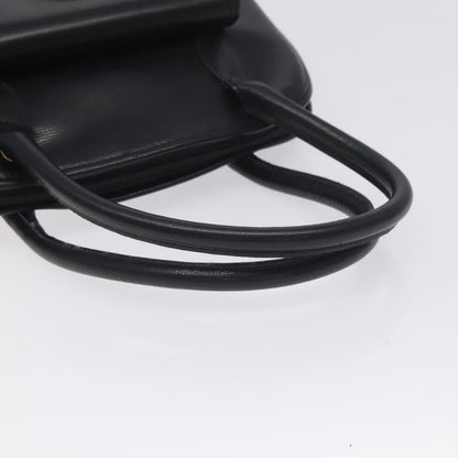Celine Circle Logo Handbag Leather, BLACK, LEATHER, Handbag
