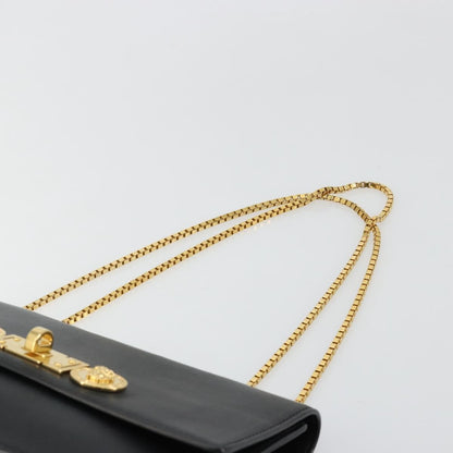Versace Medusa Flap Chain Bag Leather, Black, Leather, Shoulder Bag