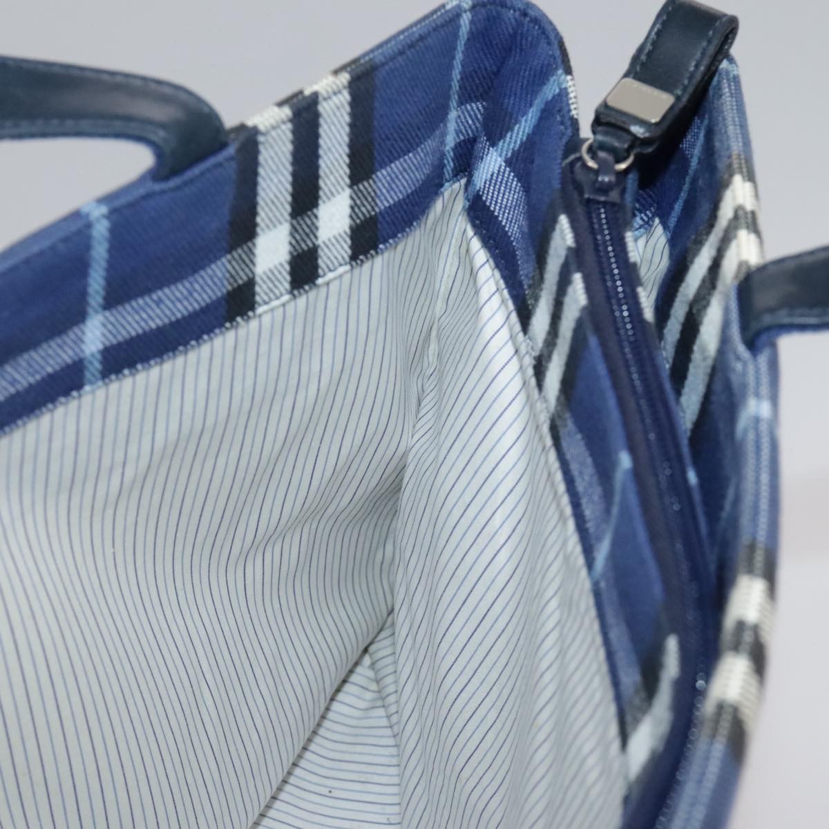 Burberry Nova Check Tote canvas check pattern, BLUE, CANVAS, Tote bag