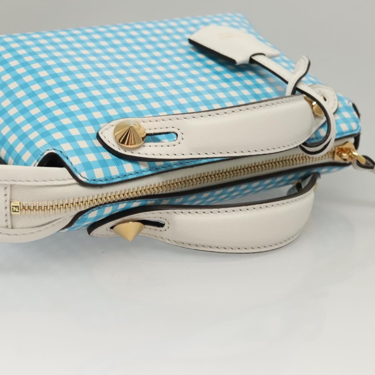 Fendi By The Way Satchel Printed Leather, BLUE, LEATHER, Handbag