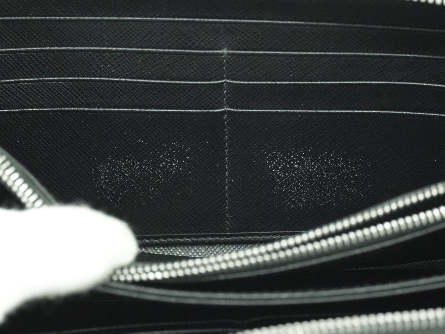 Prada Saffiano Wallet Leather, Black, Leather, Wallet