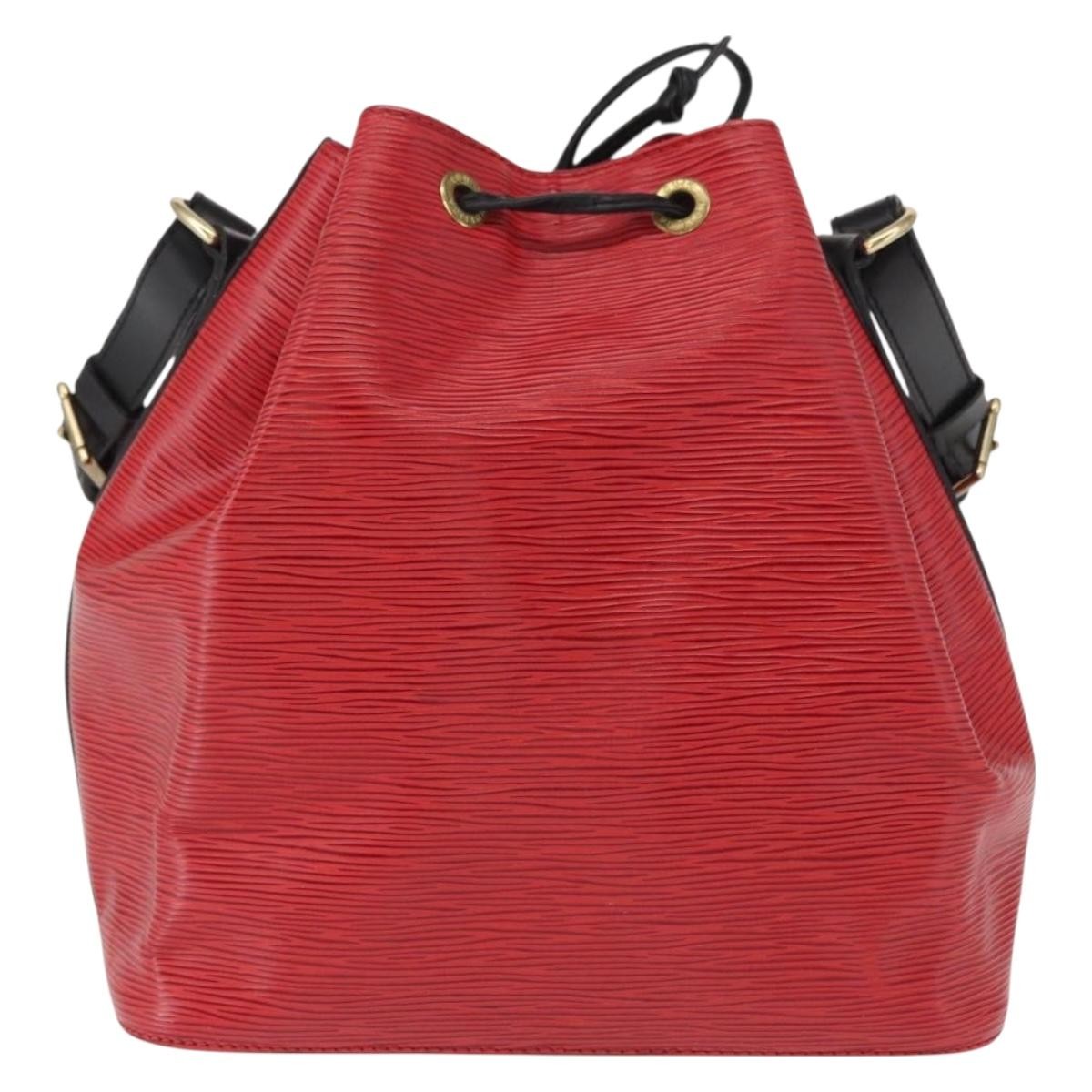 Louis Vuitton Bicolor Petit Noe Handbag Epi Leather, RED, LEATHER, Shoulder bag