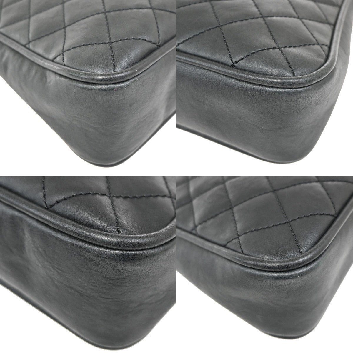 Chanel Vintage Timeless CC Adjustable Shoulder Bag Quilted Caviar, BLACK, LEATHER, Shoulder bag
