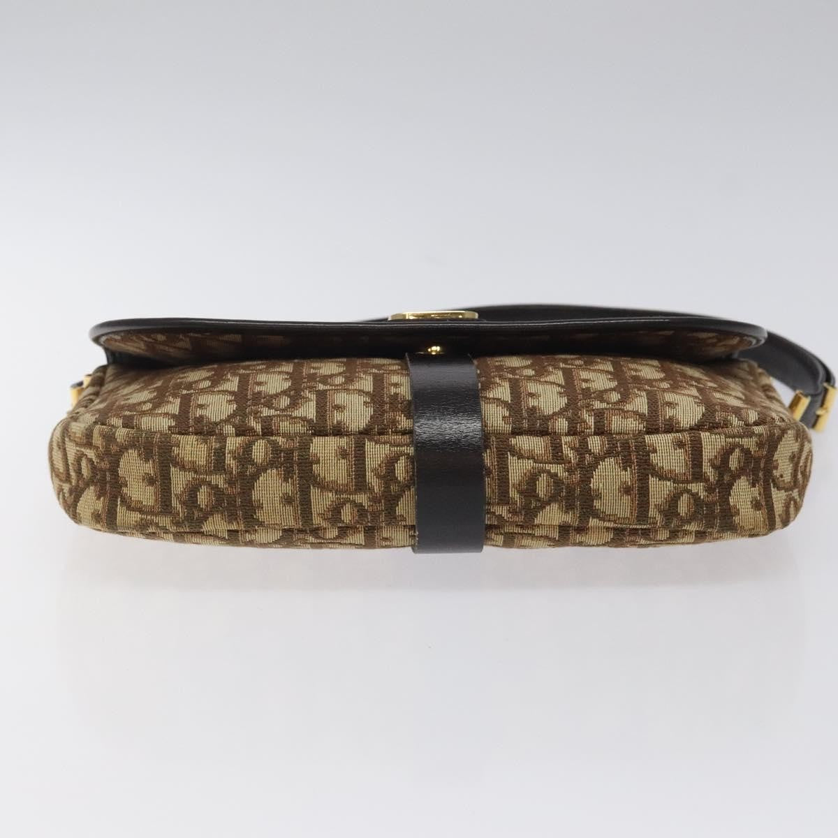 Christian Dior Vintage CD Flap Shoulder Bag Canvas, BROWN, CANVAS, Shoulder bag