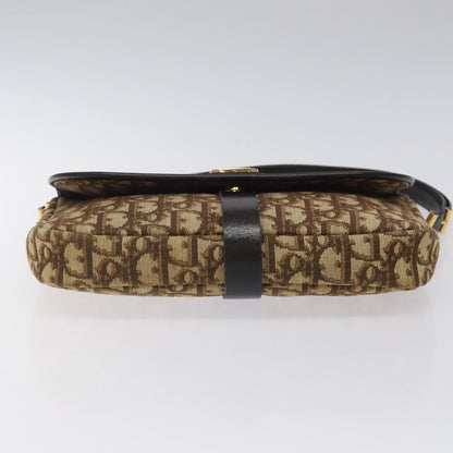 Christian Dior Vintage CD Flap Shoulder Bag Canvas, BROWN, CANVAS, Shoulder bag