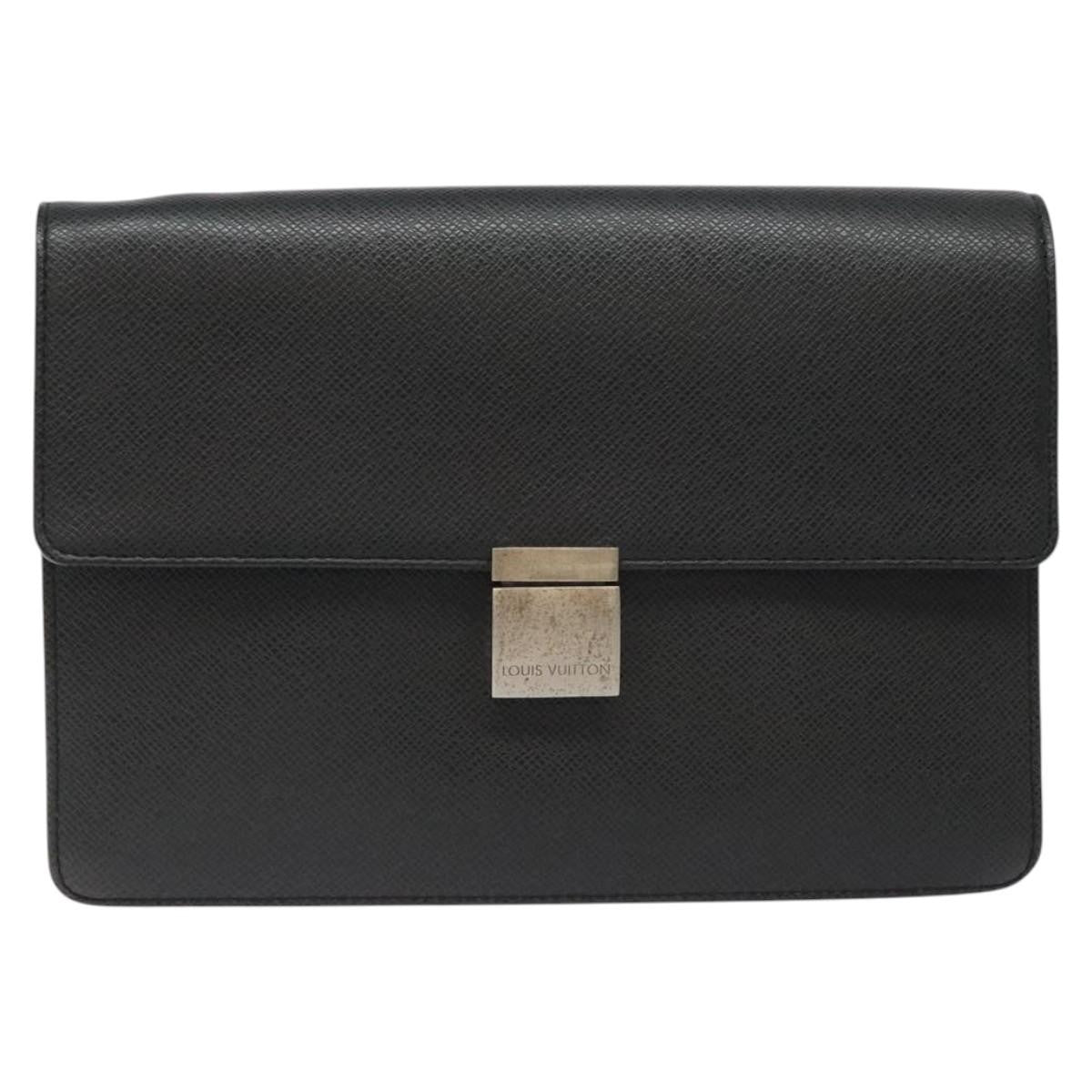 Louis Vuitton S Lock A4 Wristlet Pouch Macassar Monogram Canvas, BLACK, LEATHER, Clutche & pouche
