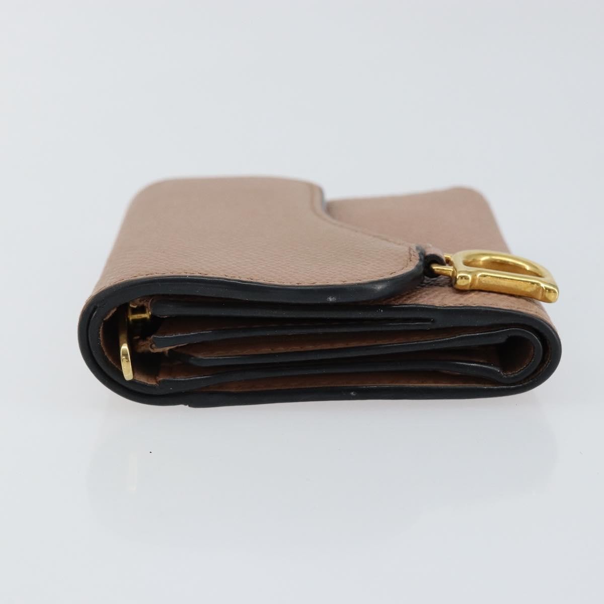 Christian Dior Saddle Lotus Wallet Leather, BEIGE, LEATHER, Wallets