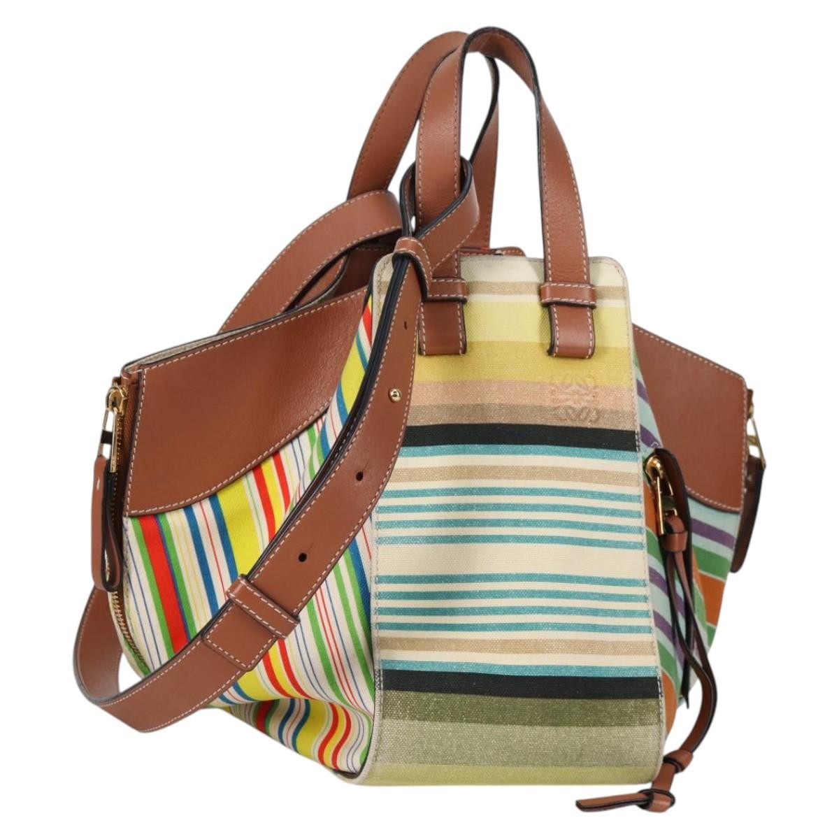 Loewe Hammock Bag Printed Canvas, MULTICOLOUR, CANVAS, Handbag
