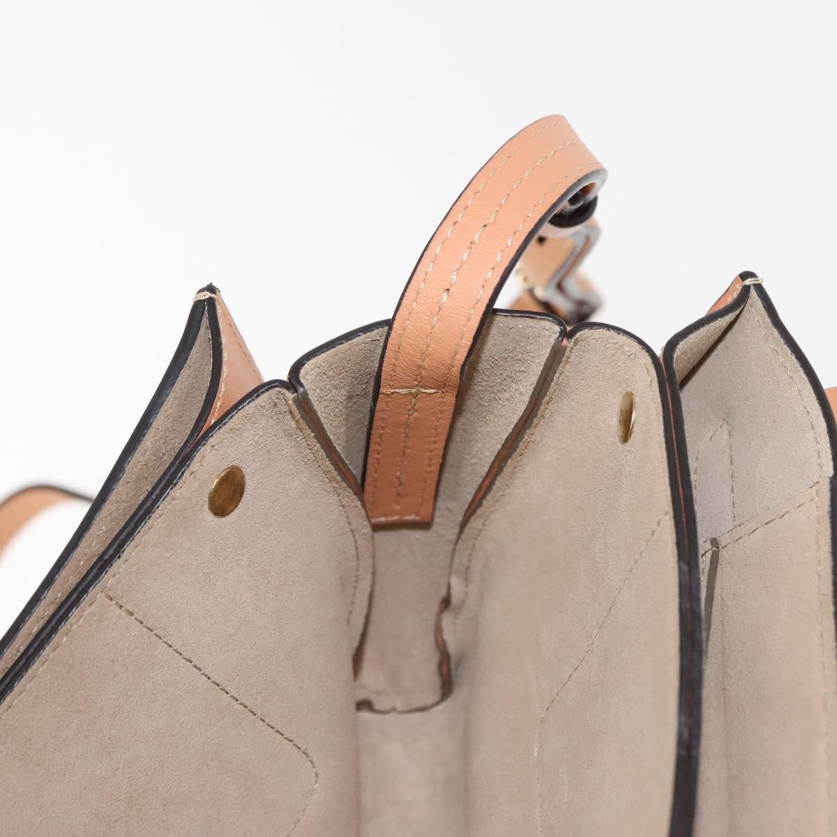 Chloe Faye Shoulder Bag Leather and Suede, BEIGE, LEATHER, Shoulder bag