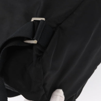 Prada Double Front Pocket Backpack Re-Nylon with Leather, BLACK, NYLON, Backpack