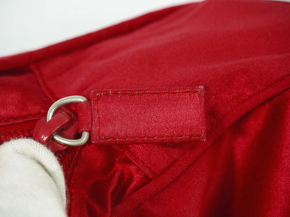Prada Zip Around Toiletry Bag Silk, Red, Satin, Clutch