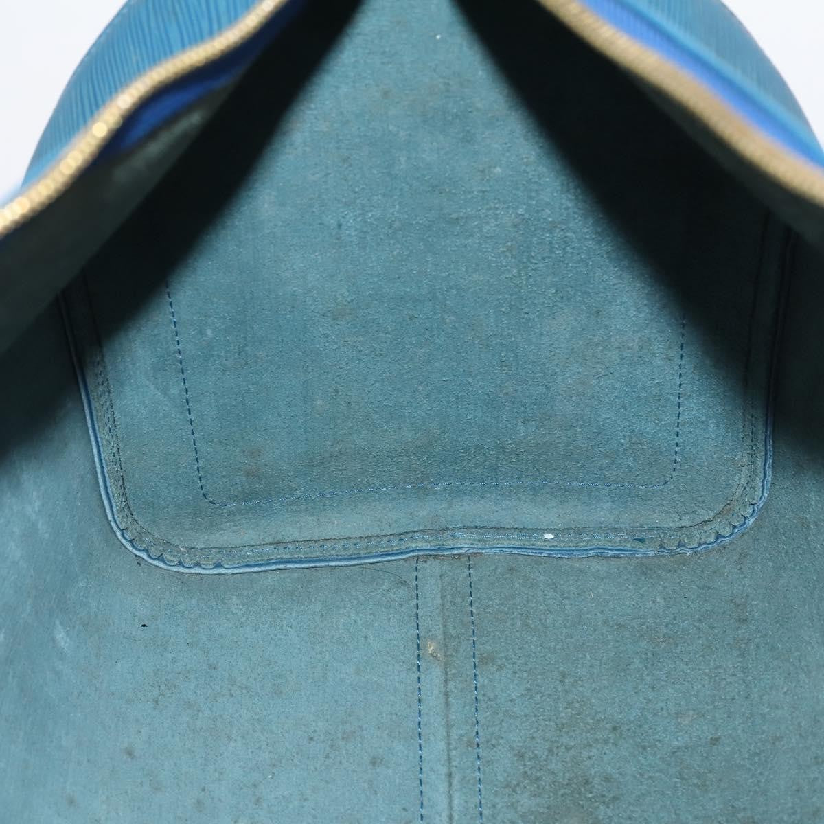Louis Vuitton Keepall Bag Epi Leather, BLUE, LEATHER, Travel bag